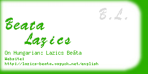 beata lazics business card