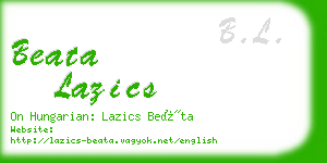 beata lazics business card